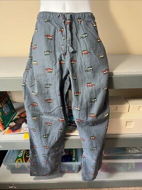 Old Navy Heather Blue Flannel Lounge Pajama Pants Car with Tree Print